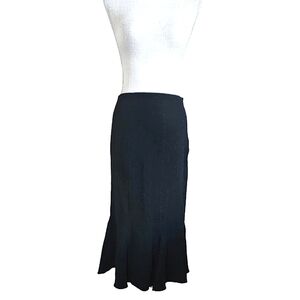 Vtg 90s Tulip Skirt Spirit House USA Made Black Textured Floral Small